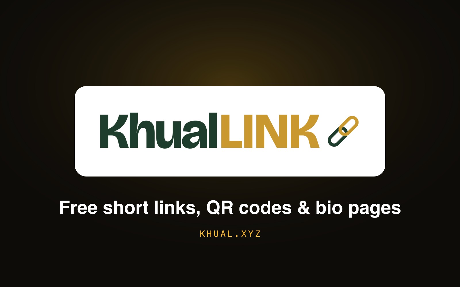 KhualLINK logo: free short links, QR codes and bio pages