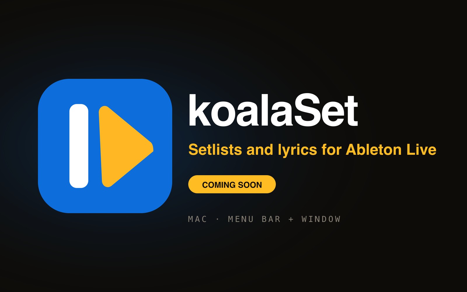 koalaSet logo and Coming soon label