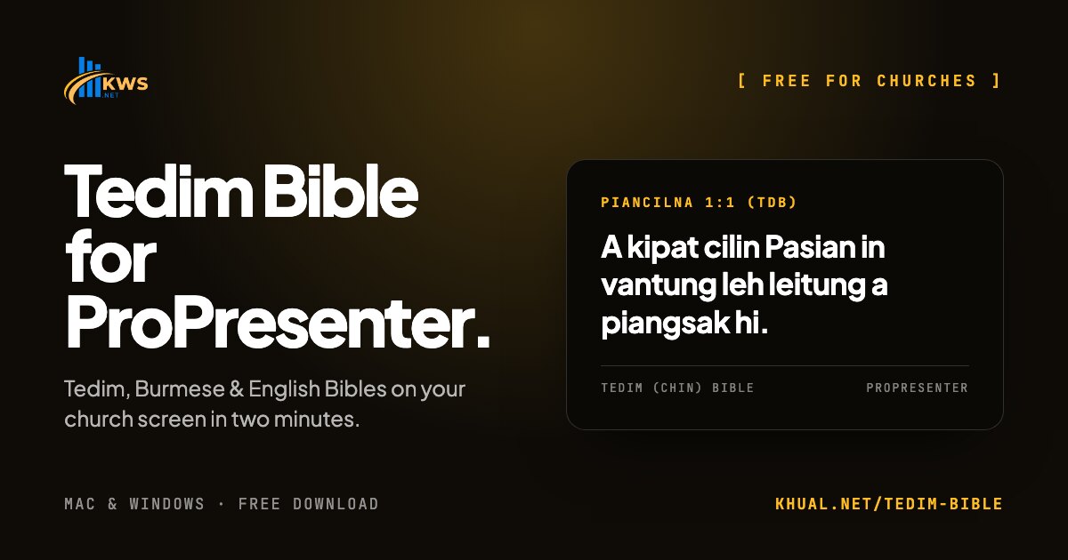Tedim Bible for ProPresenter
