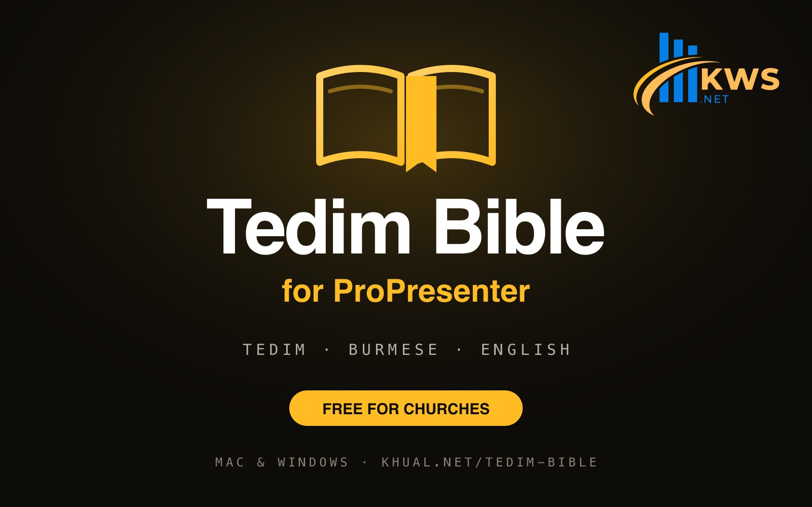 Tedim Bible for ProPresenter logo on a dark background