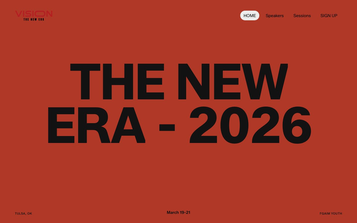 Vision Conference website homepage